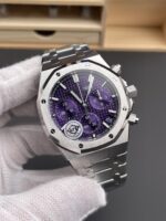 Royal Oak Chrono 26240 Purple Dial FREE SPRUNG MVMNT Steel Caing Super Clone Watch - Image 4