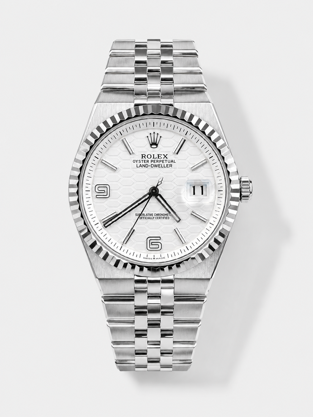GW-08036634 product image Rolex Land-Dweller 127334 Steel Honeycomb 40MM Swiss Replica Watch - Image 1