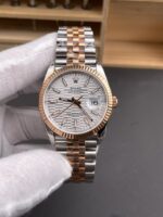 Rolex Super Clone Datejust ETA 3235 Movement 41MM Two Tone Rose Gold Plating Fluted Dial Watch - Image 2