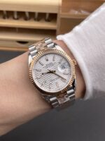 Rolex Super Clone Datejust ETA 3235 Movement 41MM Two Tone Rose Gold Plating Fluted Dial Watch - Image 11