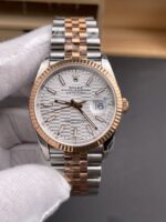 Rolex Super Clone Datejust ETA 3235 Movement 41MM Two Tone Rose Gold Plating Fluted Dial Watch - Image 3