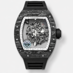 Richard Mille RM055 Black Carbon Casing Black Rubber 1:1 Superclone Genuine Tourbillon Watch