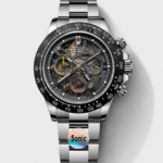 Rolex Daytona Super Clone Artisans De Geneve Stainless Steel Watch Black Carbon Bezel Watch