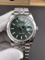 Rolex Datejust Cal.3235 Movement 1:1 Mirror Replica 904L Steel 41MM – Green Fluted Motif Dial - Image 4