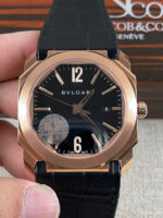 Bvlgari Octo Roma Edition 1:1 Mirror Replica in Rose Gold – Black Dial - Image 3