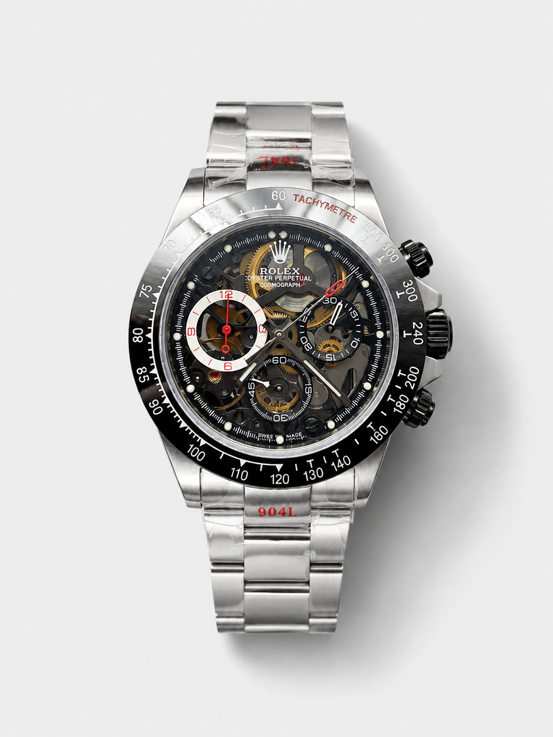 GW-1F3330EF product image Rolex Daytona Super Clone Artisans De Geneve Stainless Steel Watch Black Ceramic Bezel Watch - Image 1