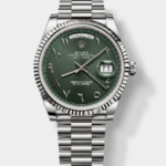 Rolex Day Date Presidential Stainless Steel Olive Green Arab Dial Watch 40MM – 1:1 Mirror Quality