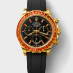 Rolex Daytona Super Clone Daytona Yellow Gold Casing Black Dial with Sapphires Bezel