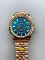 Rolex Sky-Dweller REF# 336235 Blue-Green Dial Watch in Rose Gold 904L Steel Case 1:1 Mirror Replica - Image 2