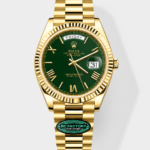 Rolex Day Date Super Clone 18K Yellow Gold Watch 40MM – Green Dial 1:1 Mirror Quality(210g)