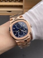 Patek Philippe Nautilus 5990R Rose Gold on 904L Steel Case in Blue Dial – 1:1 Mirror Replica - Image 10