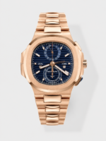 Patek Philippe Nautilus 5990R Rose Gold on 904L Steel Case in Blue Dial – 1:1 Mirror Replica
