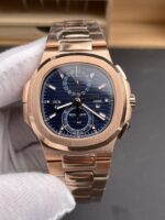 Patek Philippe Nautilus 5990R Rose Gold on 904L Steel Case in Blue Dial – 1:1 Mirror Replica - Image 2