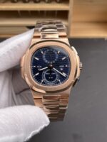 Patek Philippe Nautilus 5990R Rose Gold on 904L Steel Case in Blue Dial – 1:1 Mirror Replica - Image 3