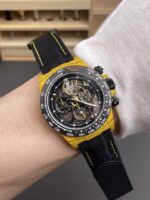 Rolex Daytona Yellow TPT Casing Skeleton Dial Nylon Strap Super Clone Watch - Image 10