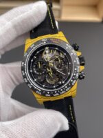 Rolex Daytona Yellow TPT Casing Skeleton Dial Nylon Strap Super Clone Watch - Image 4