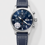 IWC Super Clone Pilot Chronograph Edition Blue Dial Leather Swiss Replica Watch