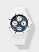 Audemars Piguet Royal Oak Perpetual Calendar Swiss Replica White PVD Casing in Blue Dial