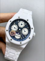 Audemars Piguet Royal Oak Perpetual Calendar Swiss Replica White PVD Casing in Blue Dial - Image 3