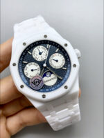 Audemars Piguet Royal Oak Perpetual Calendar Swiss Replica White PVD Casing in Blue Dial - Image 2