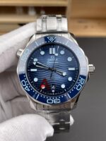 Omega Seamaster 300M Summer Blue Swiss 904L Steel 1:1 Mirror Replica Watch - Image 3
