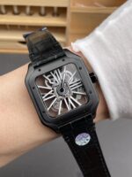 Santos De Cartier Super Clone Watch in Skeleton Dial PVD MLF Coating Watch - Image 9