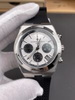 Vacheron Constantin Overseas Chronograph – Top-Tier Replica (Swiss Movement, Steel-Tone Dial, Rubber Strap) - Image 3
