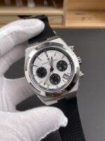 Vacheron Constantin Overseas Chronograph – Top-Tier Replica (Swiss Movement, Steel-Tone Dial, Rubber Strap) - Image 4
