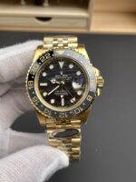 Rolex GMT Masters II Super Clone 126718GRNR Yellow Gold Tiger Iron Dial Swiss Replica Watch - Image 4