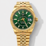 Rolex Sky-Dweller REF# 336235 Green Dial Watch in Yellow Gold 904L Steel Case 1:1 Mirror Replica