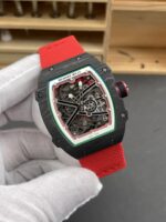 Richard Mille Super Clone RM67-02 Black Carbon TPT 37 Grams Watch Red Strap - Image 4