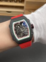 Richard Mille Super Clone RM67-02 Black Carbon TPT 37 Grams Watch Red Strap - Image 10