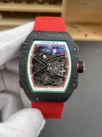 Richard Mille Super Clone RM67-02 Black Carbon TPT 37 Grams Watch Red Strap - Image 2