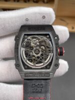 Richard Mille Super Clone RM67-02 Black Carbon TPT 37 Grams Watch Red Strap - Image 6