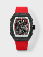 Richard Mille Super Clone RM67-02 Black Carbon TPT 37 Grams Watch Red Strap