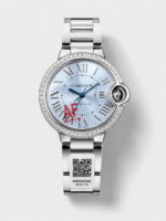 Ballon De Cartier Automatic Ice Blue Diamonds 36MM Dial Super Clone Watch