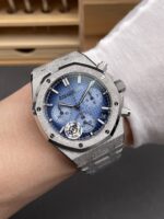 Audemars Piguet Super Clone oyal Oak Chronograph 26240BC Frosted Blue Dial Watch - Image 10
