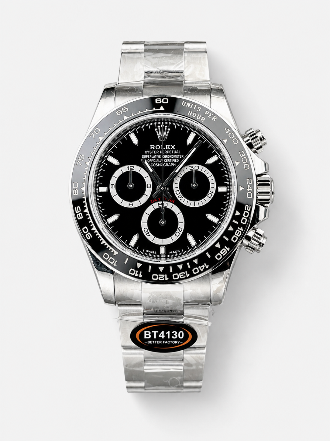 GW-767F09F4 product image Rolex Cosmograph Daytona 116500LN Black Dial Original Cal.4130 Movement – Ultimate 904L Steel Watch - Image 1
