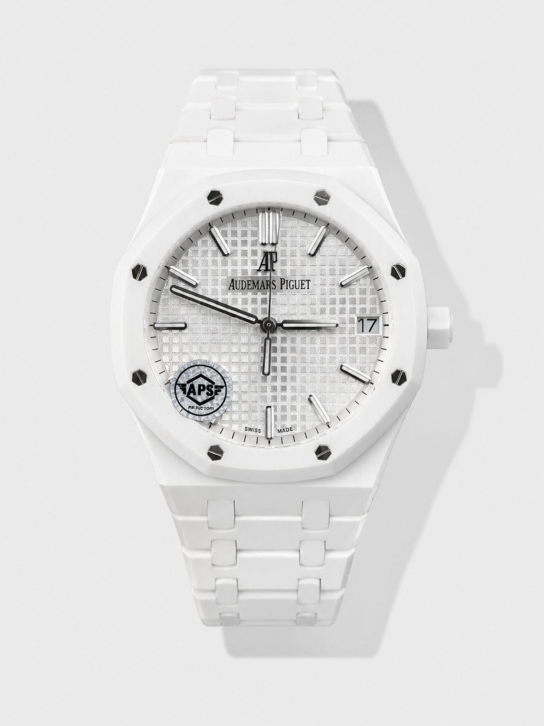 GW-7A4BB88A product image Audemars Piguet Royal Oak 15500 White Ceramic Super Clone Replica Watch - Image 1