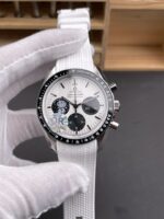 Omega Speedmaster 50th Anniversary Super Clone Snoopy Replica Watch in White Nylon Strap - Image 2