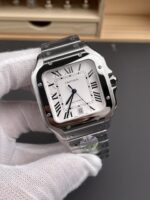 Cartier Santos De Cartier 904L Steel White Dial Super Clone Replica 40MM Watch - Image 3