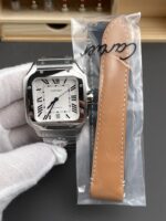 Cartier Santos De Cartier 904L Steel White Dial Super Clone Replica 40MM Watch - Image 4
