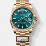 Rolex Day Date Super Clone Rose Gold Blue Dial Crystal Numerals Watch 36MM – 1:1 Mirror Quality