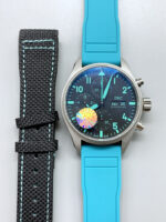 1:1 Replica IWC Pilot’s Watch (TWS Factory) – Black Dial, Blue Rubber Strap - Image 5