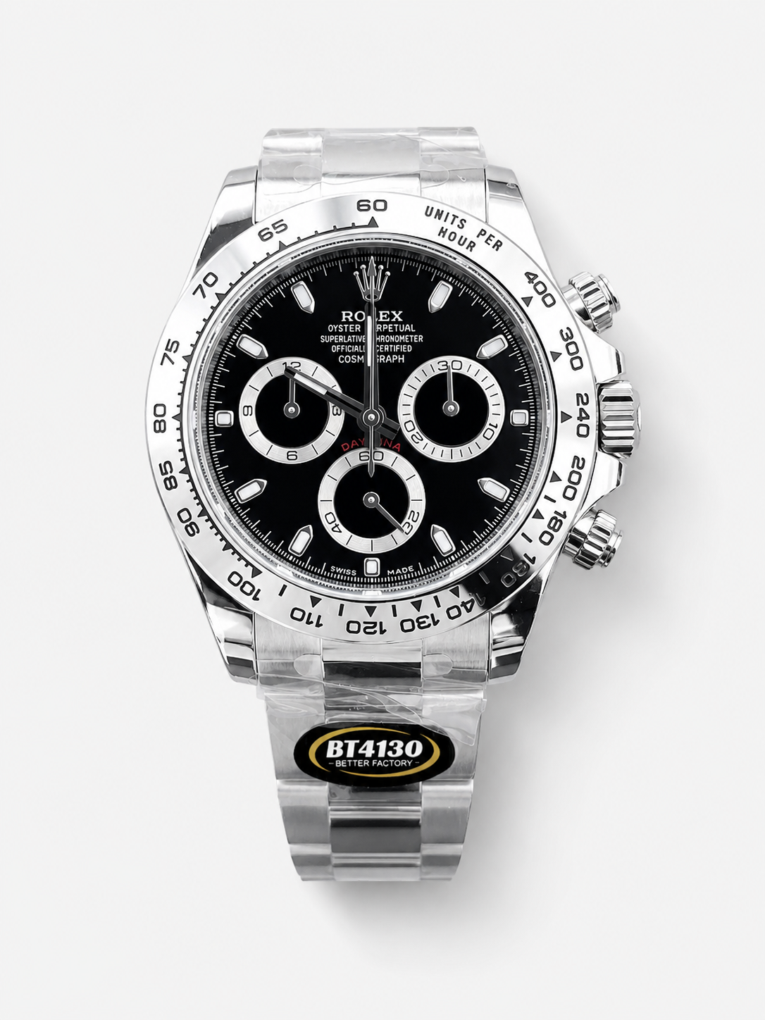 GW-8707FD65 product image Rolex Cosmograph Daytona 116520 Black Dial Original Cal.4130 Movement – Ultimate 904L Steel Watch - Image 1