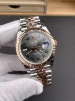 Rolex Super Clone Datejust ETA 3235 Movement 41MM Two Tone Rose Gold Plating Roman Dial Watch - Image 3