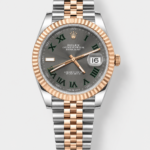 Rolex Super Clone Datejust ETA 3235 Movement 41MM Two Tone Rose Gold Plating Roman Dial Watch