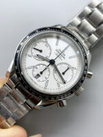 Omega Speedmaster Racing 904L Steel Chronograph 1:1 Mirror Replica in White Dial - Image 5