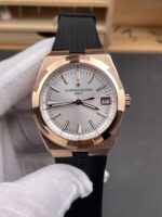 Vacheron Constantin Super Clone Overseas Edition Rose Gold Casing Rubber Strap - Image 3