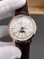 Vacheron Constantin Traditionelle Complete Calendar Rose Gold Plating White Dial Swiss Replica - Image 3